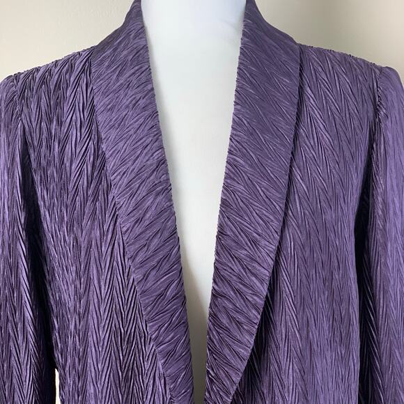 Chico's Size 1 US M Open Front Dress Blazer Jacket Purple Pattern Lined Formal - Picture 4 of 8